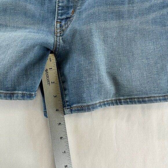 Levi's Mid Length Denim Shorts Size 29 Mid-rise Stretch Zip Fly Medium Blue Wash - Picture 4 of 8